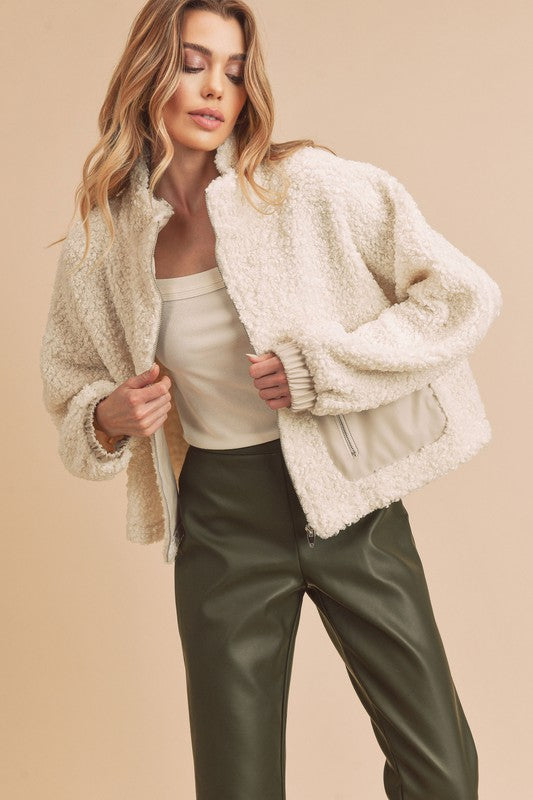 Penny Sherpa Jacket (Ivory)