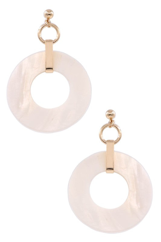 Shell Ring Dangle Earrings