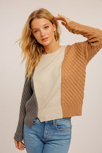 Bone/Mustard Knit Sweater