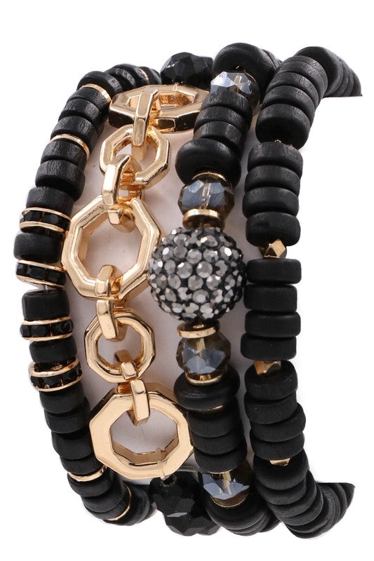 Black Assorted Bracelet Set