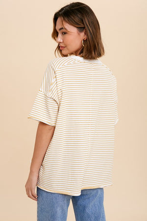 Stripe Embroider Top