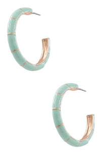 Mint Metal Bamboo Hoops