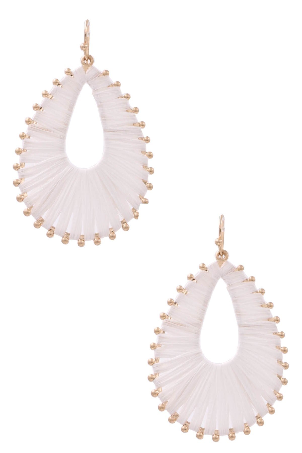 White Raffia Earrings