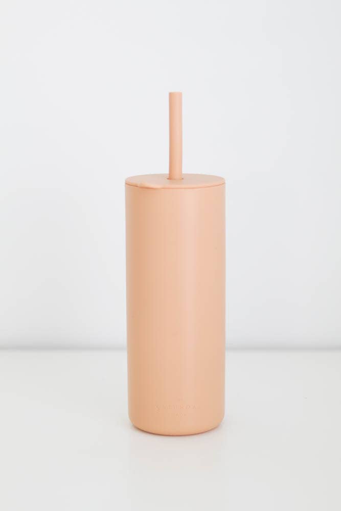Silicone Straw Cup (Peach)
