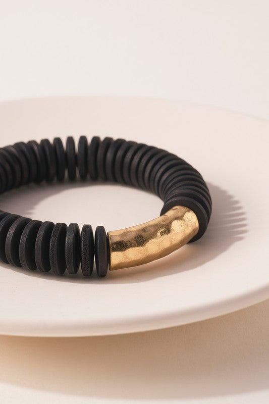 Wood Bead Bracelet (Black)