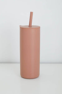 Silicone Straw Cup (Coral)