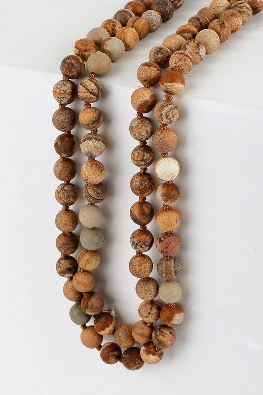 Natural Stone Long Necklace