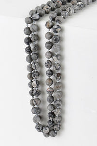Grey Stone Long Necklace
