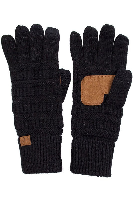 C.C. Black Metallic Gloves