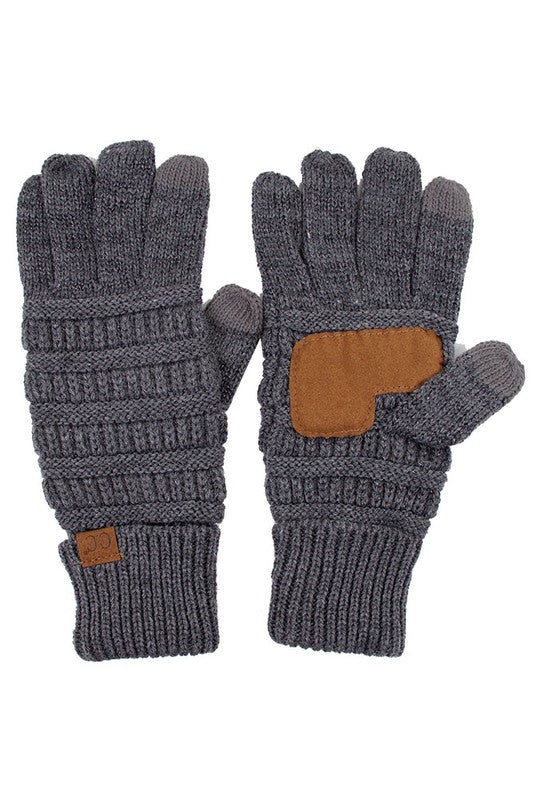 C.C. Grey Metallic Gloves