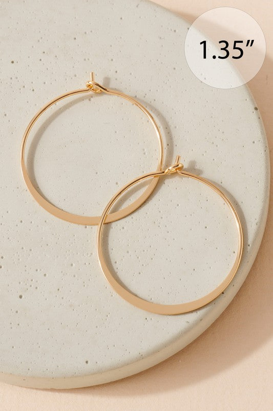 Small Flat Gold Hoops