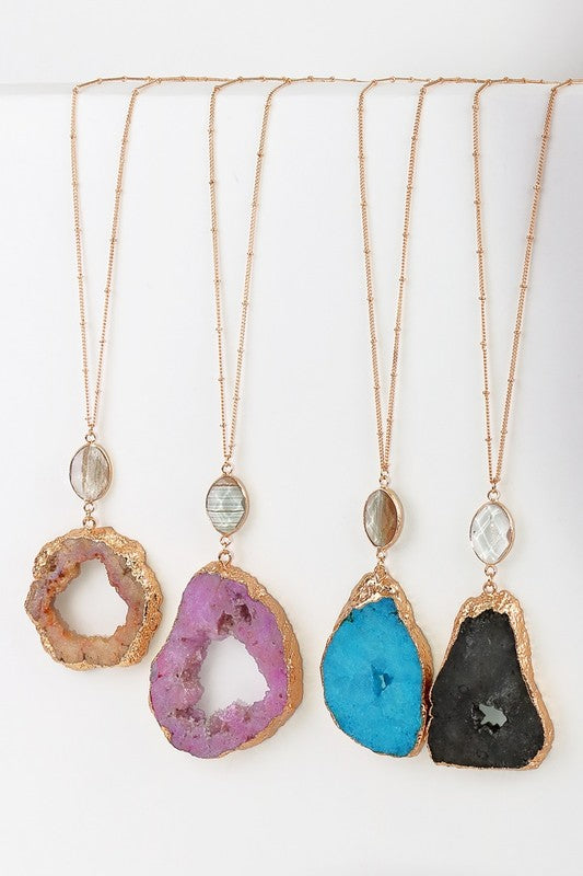Natural Druzy Stone Necklace