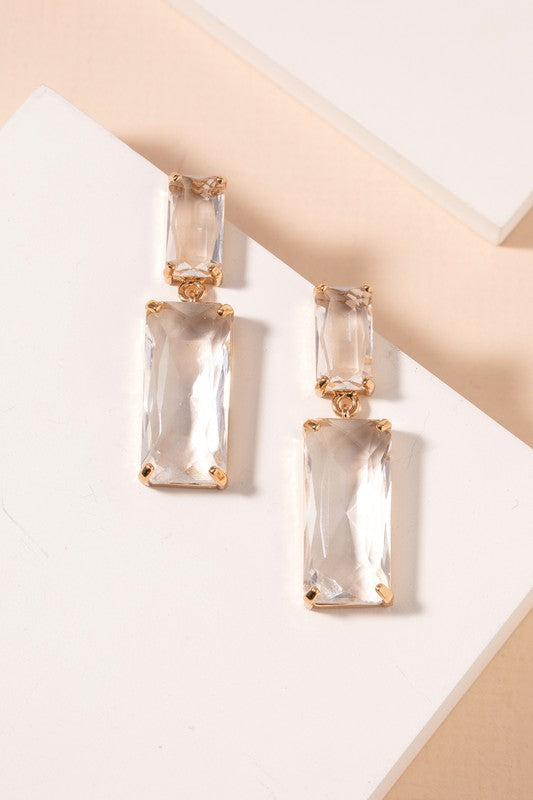 Crystal Glass Stone Earrings