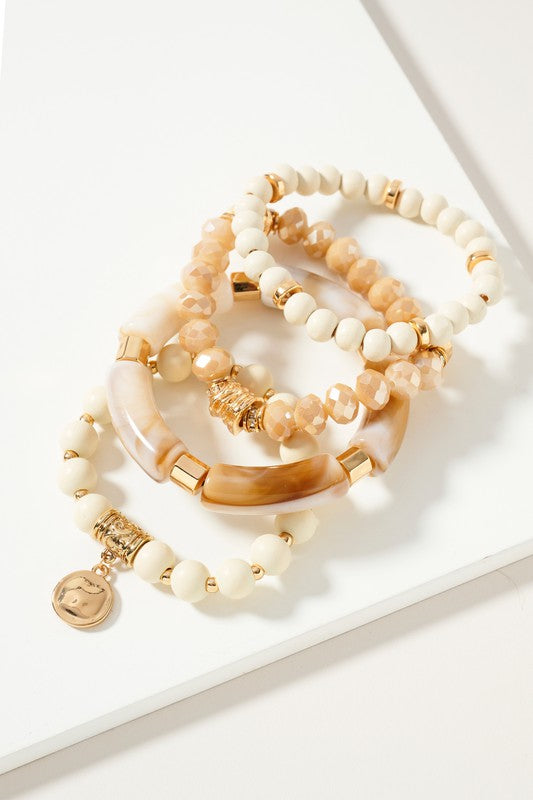 Wood Bracelet Set (Ivory)