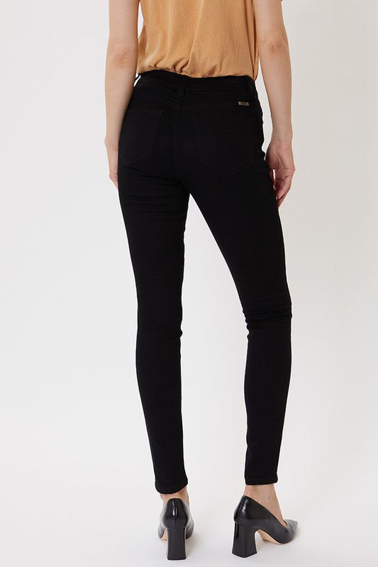 Black High Rise Ankle Skinny Jeans (Final Sale)