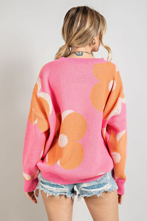 Pink Bold Floral Sweater