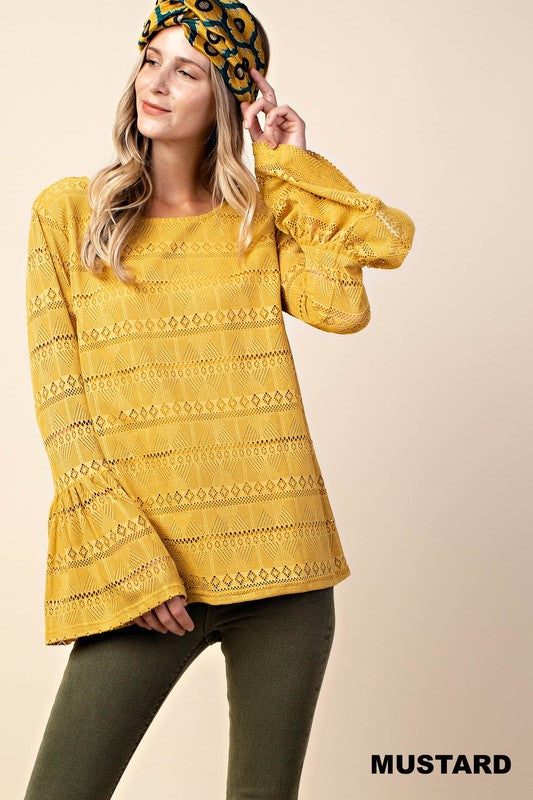 Mustard Lace Top