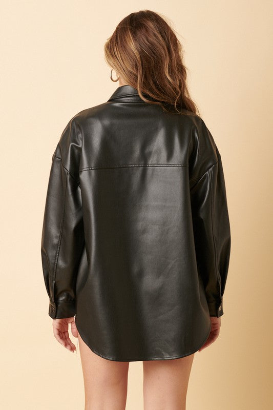 Black Leather Shacket