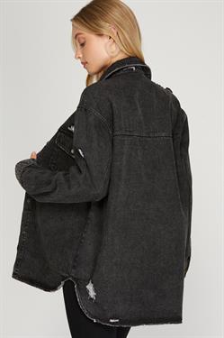 Black Denim Shacket