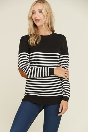 Black Elbow Patch Sweater
