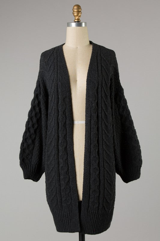 Charcoal Braided Cardigan -T1033