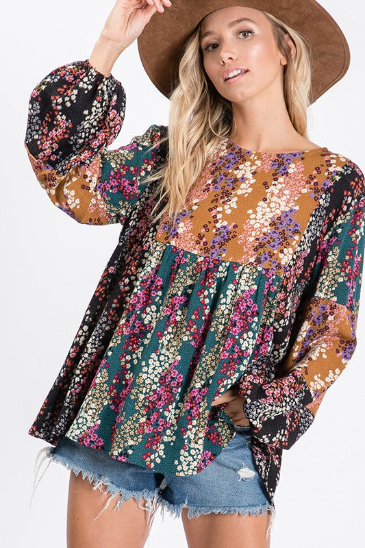 Floral Woven Top- T1051