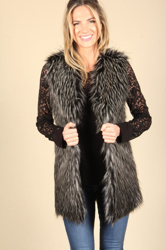 Black Fur Vest- T926