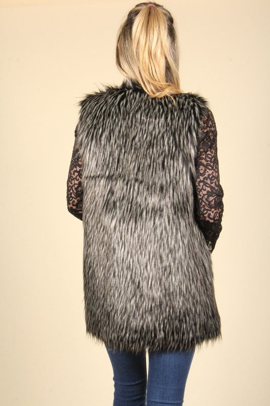 Black Fur Vest- T926