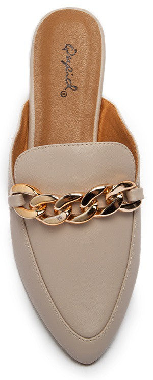 Taupe Chain Mules