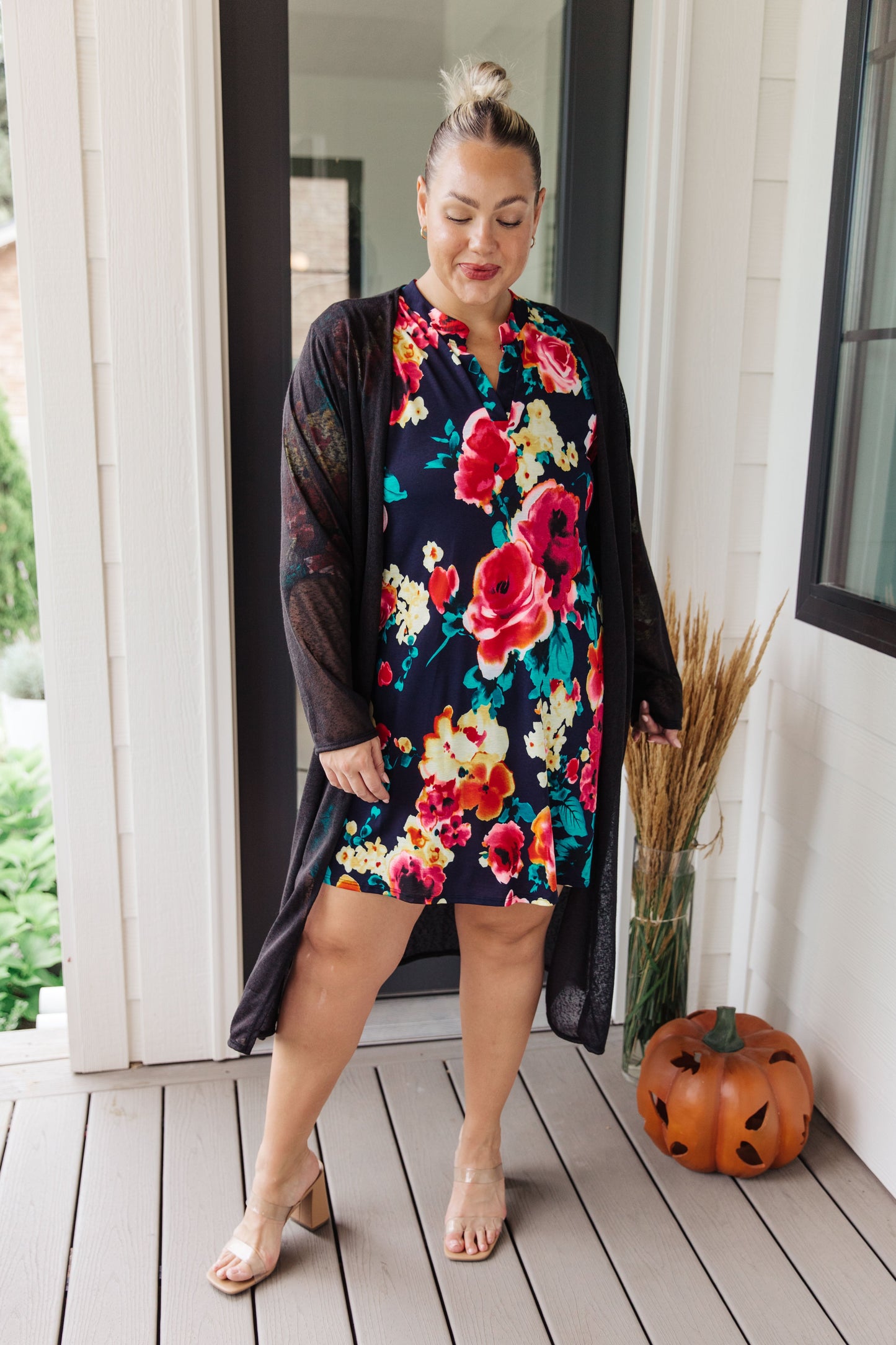 Moonlit Garden Floral Mini Dress