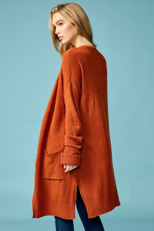 Rust Sweater Cardigan- T818