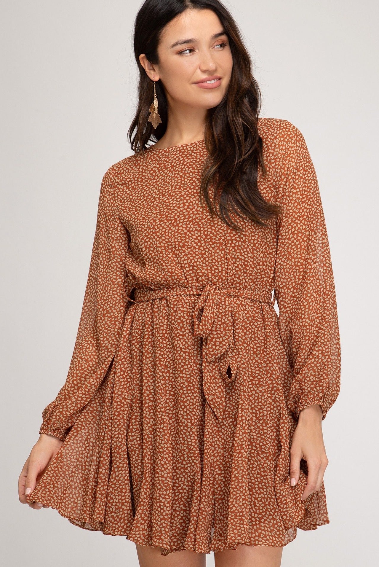 Ophia Dress - Rust