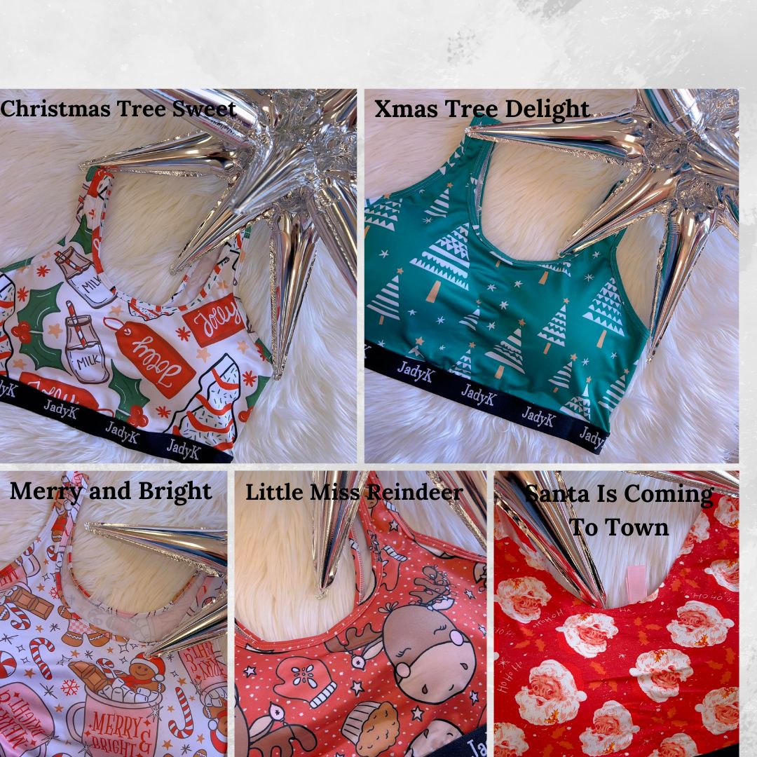 Christmas Arya Bralette in Five Prints