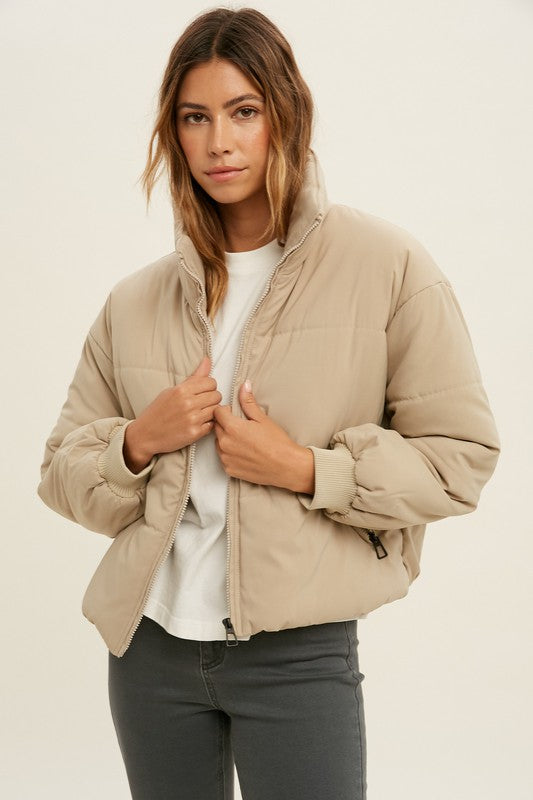 Taupe Puffer Jacket