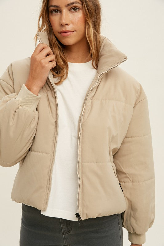 Taupe Puffer Jacket