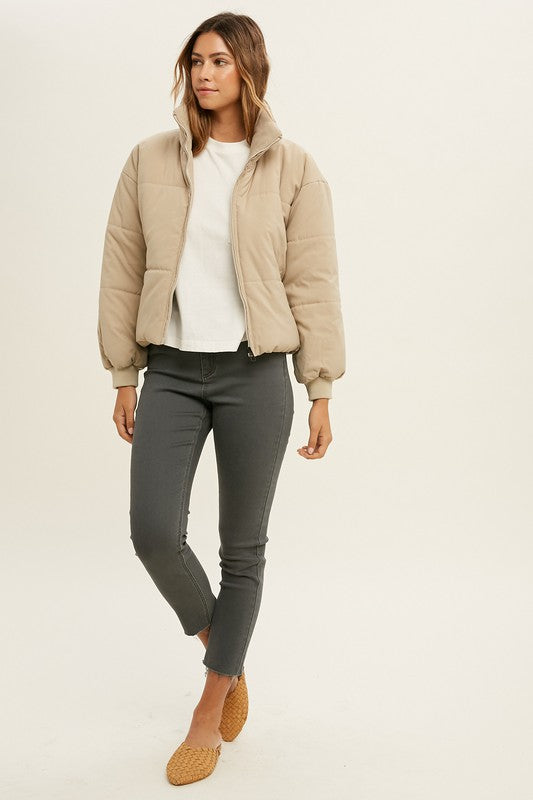 Taupe Puffer Jacket