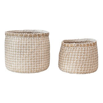 Seagrass & Paper Baskets Set of 2