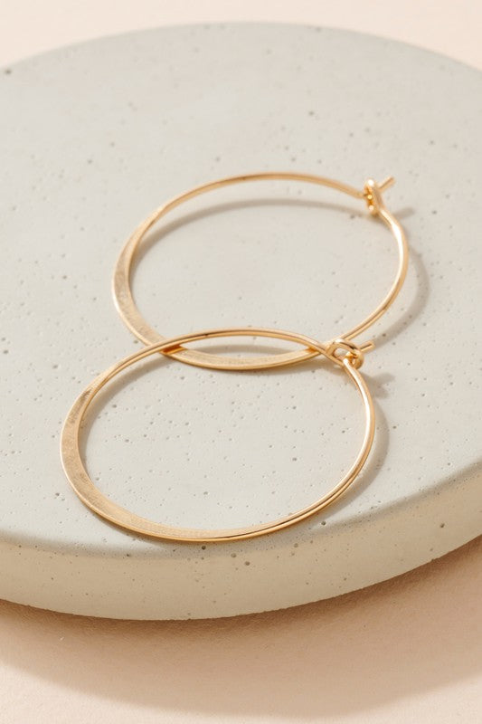 Small Flat Gold Hoops