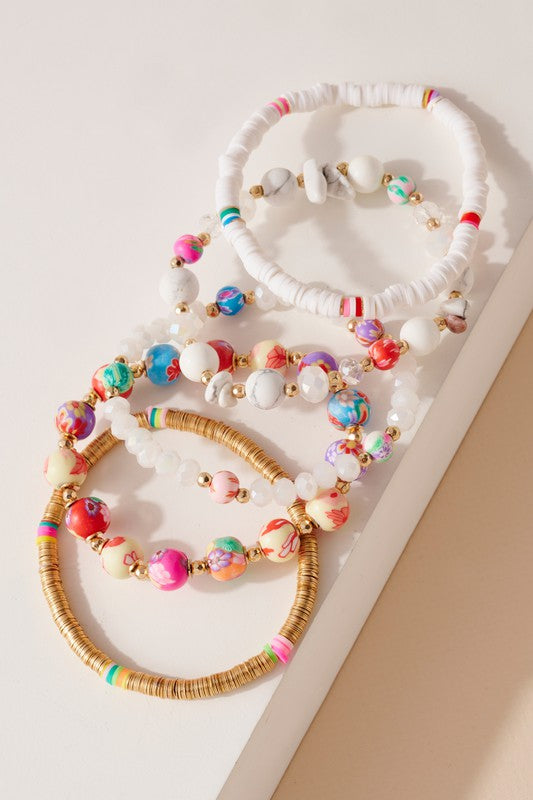 Murano White Bracelet Set