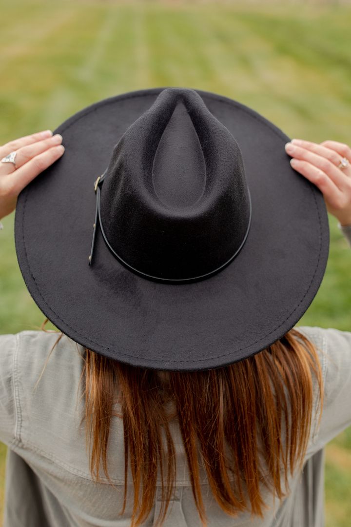 Black Wide Brim Hat