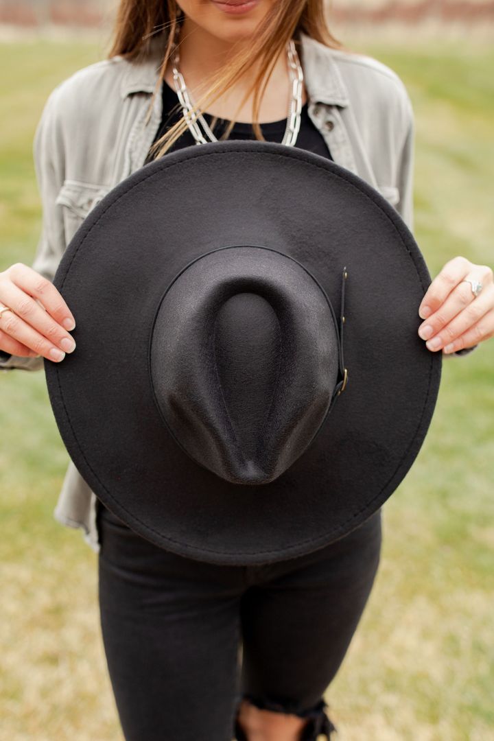 Black Wide Brim Hat