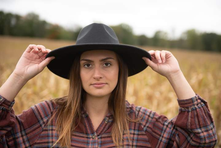 Black Wide Brim Hat