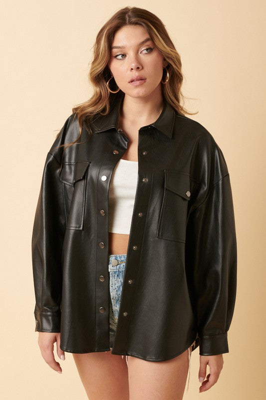 Black Leather Shacket