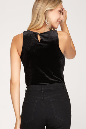 Black Velour Bodysuit