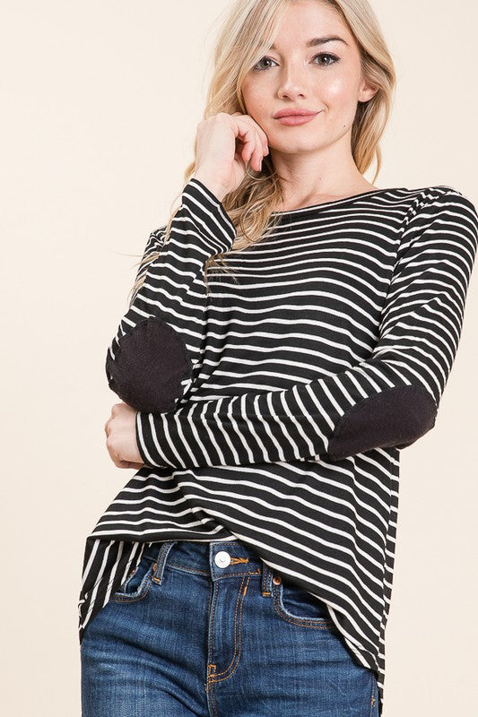 Stripe Elbow Top
