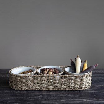Seagrass Basket w bowls Set of 4