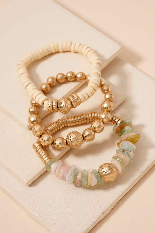 Stone Bead Bracelet Set