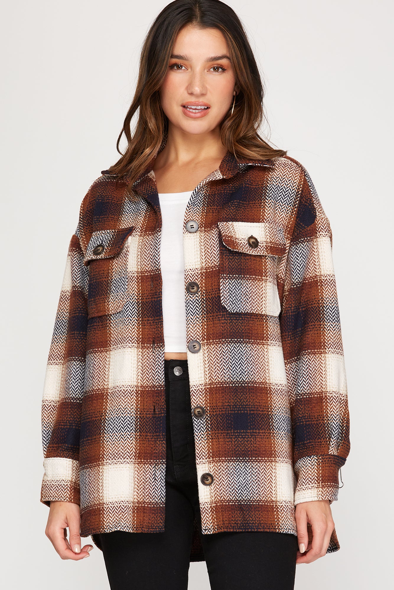 Camel Plaid Shacket
