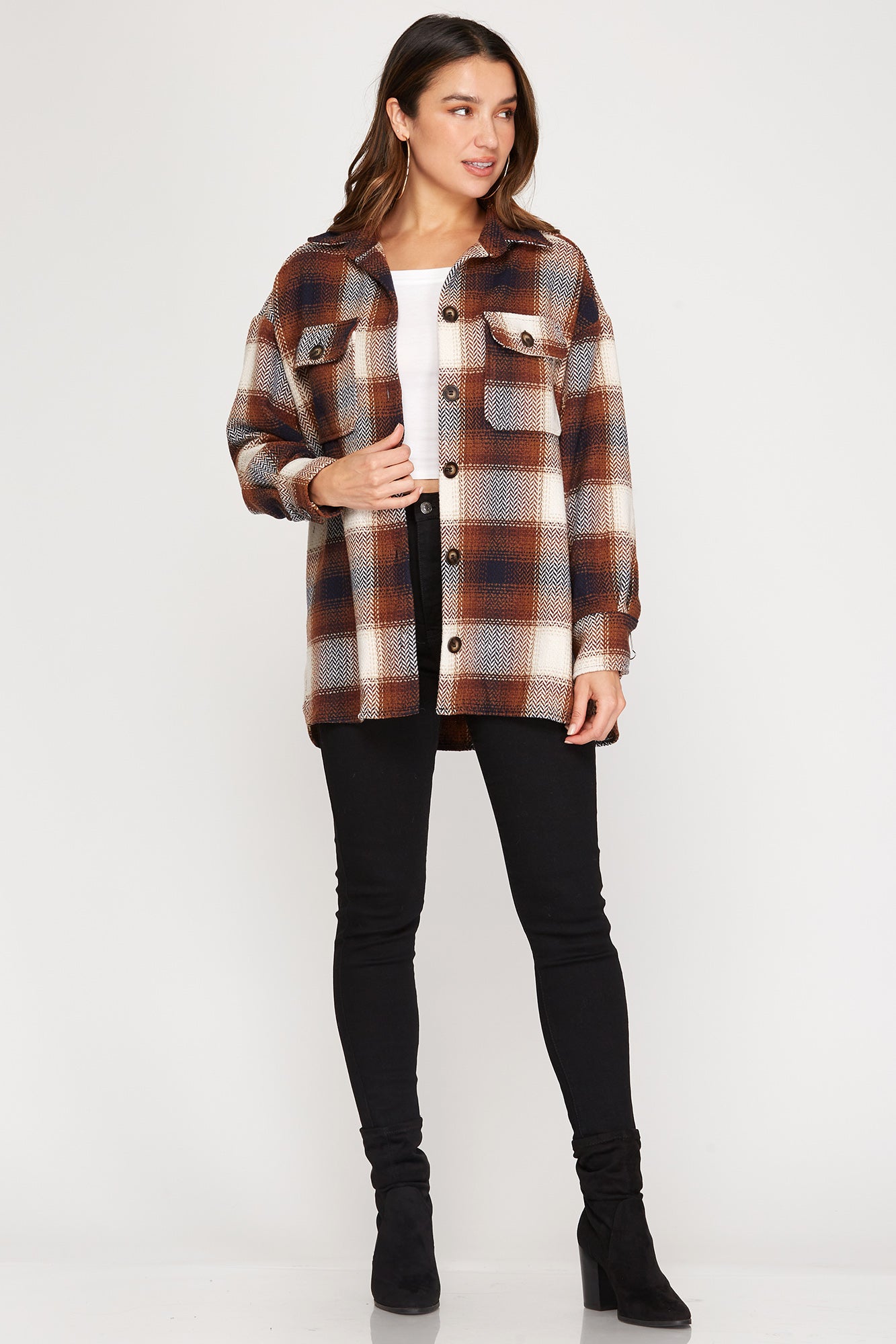 Camel Plaid Shacket