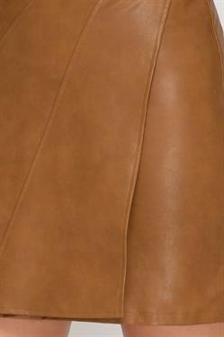 Camel Leather Skirt